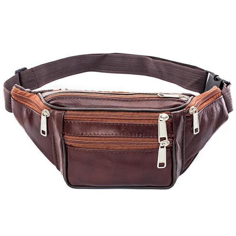 Running Gear Bag - Deri Erkek Bel Göğüs Çantası İnce